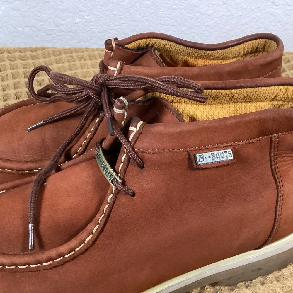 B-Boots By Buffalino Boots Mens 10.5 Brown Suede Leather Lace Up Chukka Moc Toe